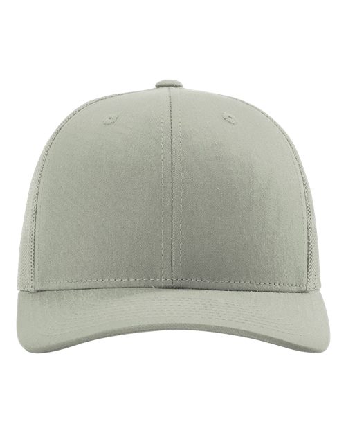 Baseball cap with light sage crown and darker gray-green curved brim