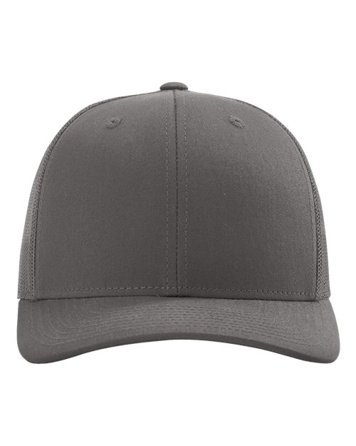 Richardson 112 5-panel baseball cap, gray crown with medium gray brim and top button.