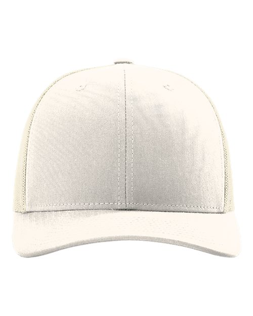 Richardson 112 cap in cream with tonal stitching and curved brim