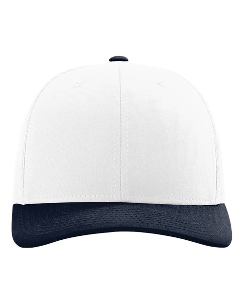 Richardson 112 cap with white crown and dark navy brim