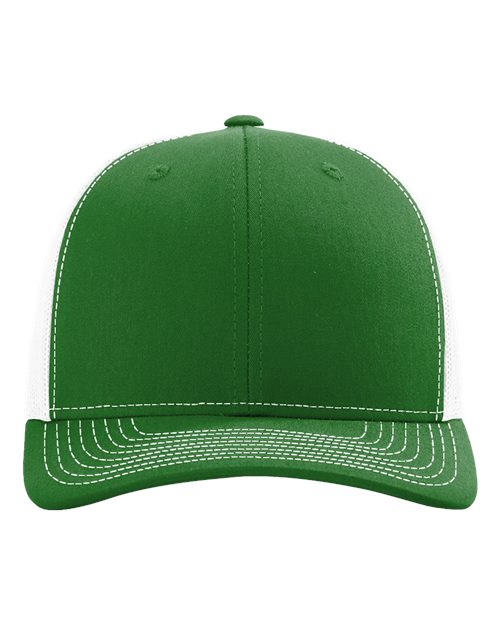 Richardson 112 baseball cap in deep green with contrast white stitching