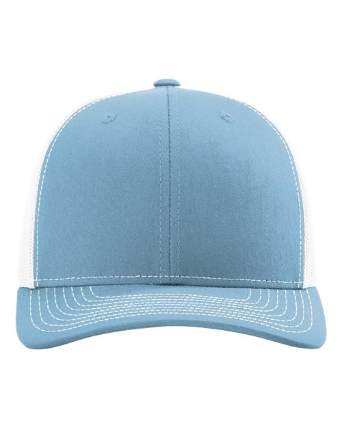 Richardson 112 cap in light blue with contrast white brim stitching detail